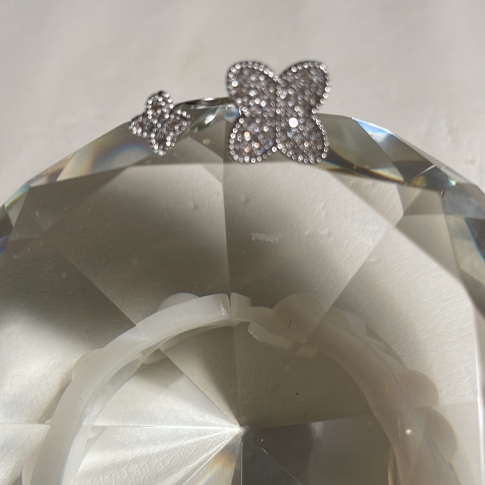 Silvertone Clover Adjustable Ring